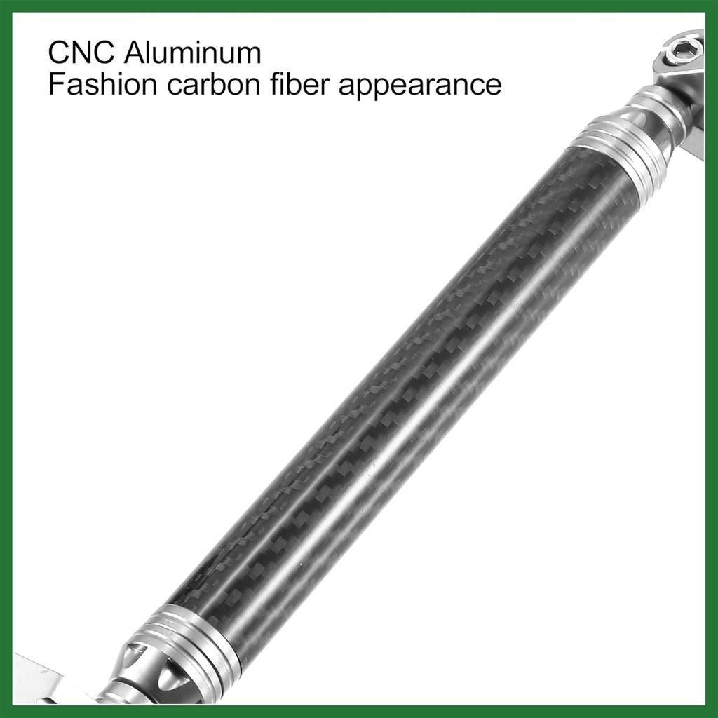 Motoforti Universal 22mm Aluminum Alloy Carbon Fiber Pattern Silver Tone Motorcycle Balance Bar Crossbar Handlebar Adjustable Motorbike Accessories
