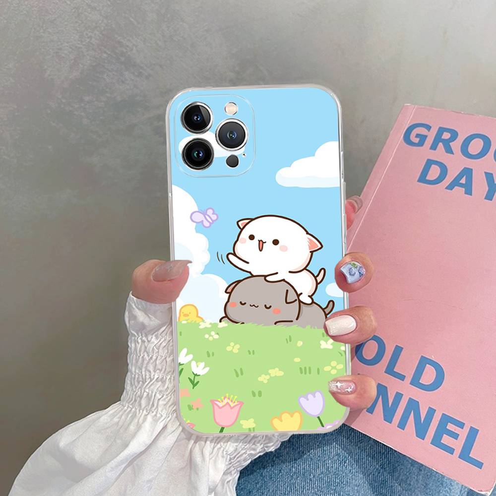 Cartoon Cute Cats TPU Silicone Case for IPhone 11 12 13 14 15 16 17 Pro Max Shockproof Clear Back Cover