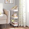 SONGMICS 3-Tier Storage Trolley, Kitchen Trolley on Wheels, Narrow Trolley for Kitchen Bathroom Office or Small Spaces, 42 x 13.5 x 61 cm, White