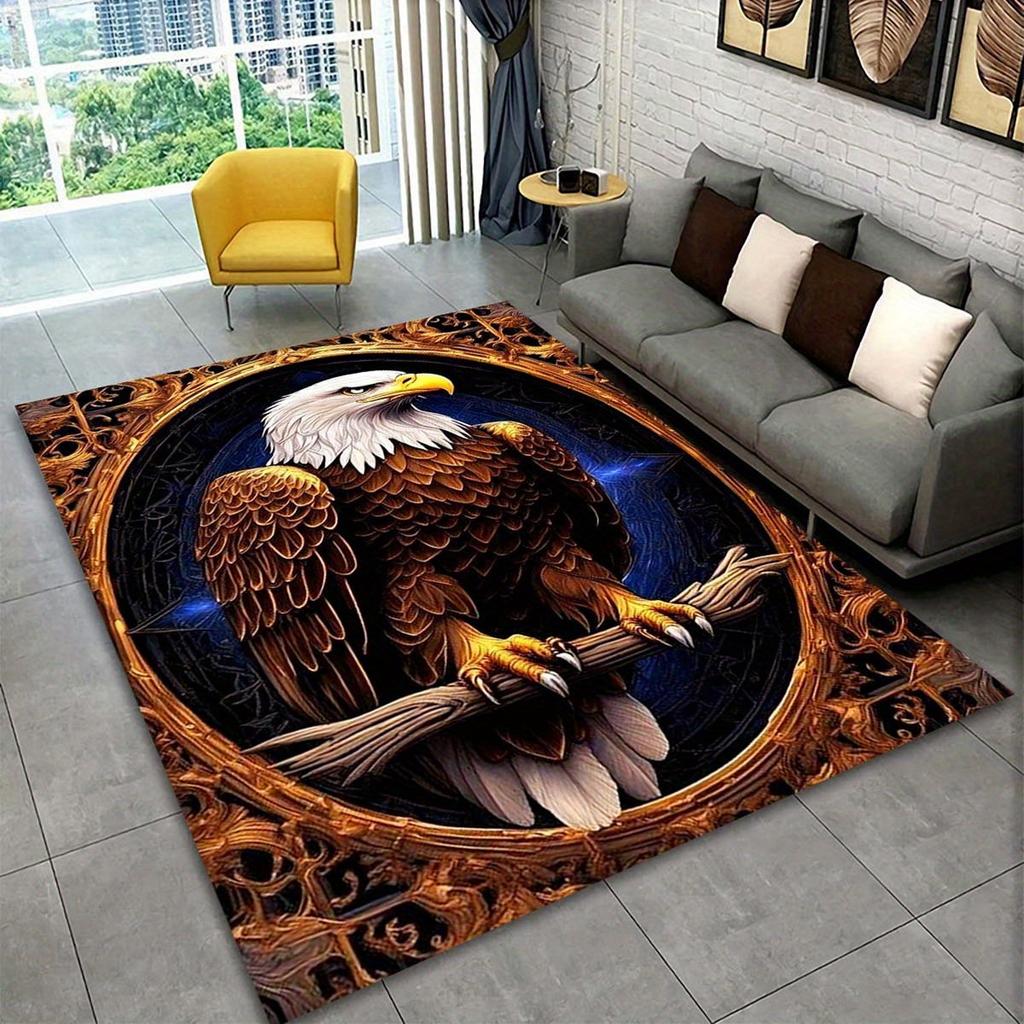 Eagle Print Non-Slip Carpet, Non-Shedding Floor Mat for Bedroom Living Room Bathroom Office Home Indoor Decoration