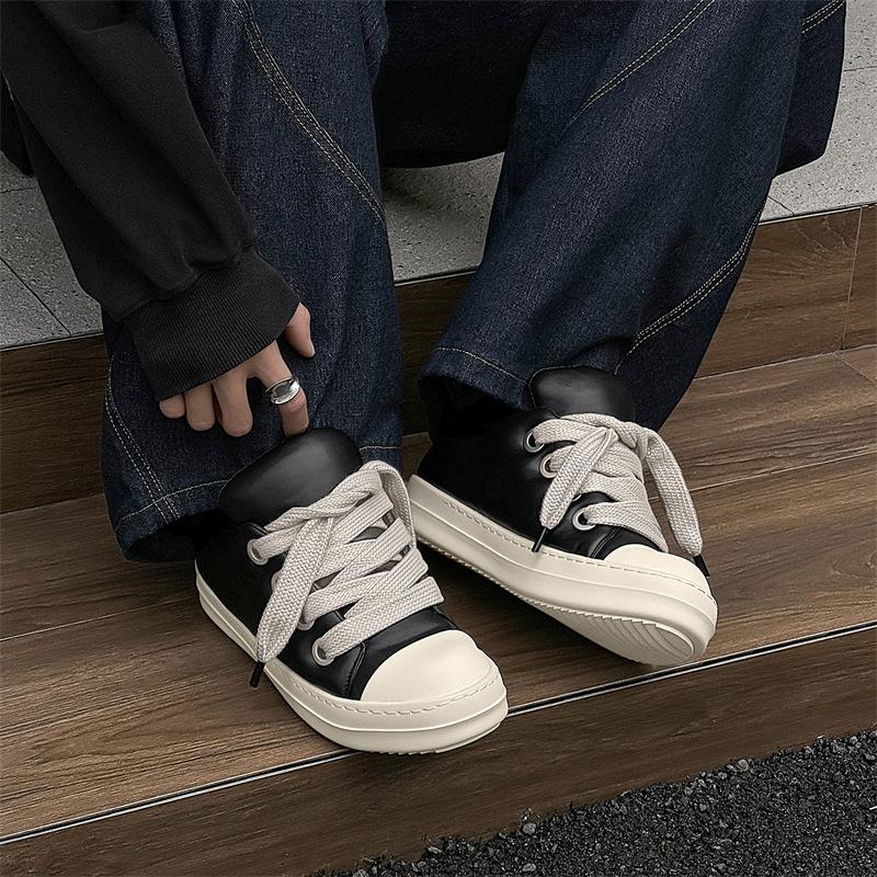 Grosse tête une pédale gros Ding chaussures décontractées tendance chaussures pour hommes chaussures pain chaussures tendance hauteur tige basse semelle épaisse rehaussante polyvalent mode chaussures de skate
