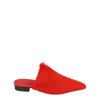 Selestina Fur Mules Flame Red