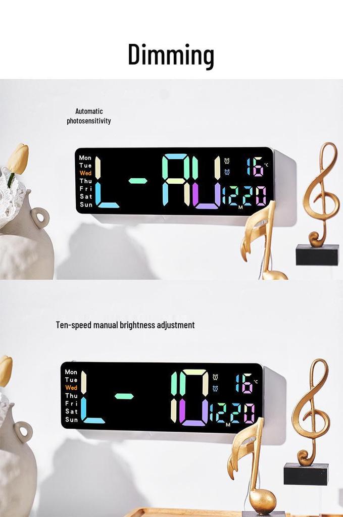 Colorful Multi-Functional Living Room Countdown Wall Clock 5529
