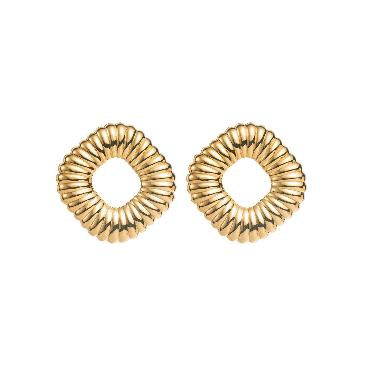 Geometric Irregular Butterfly Metallic Stud Earrings with Retro Hollow Design