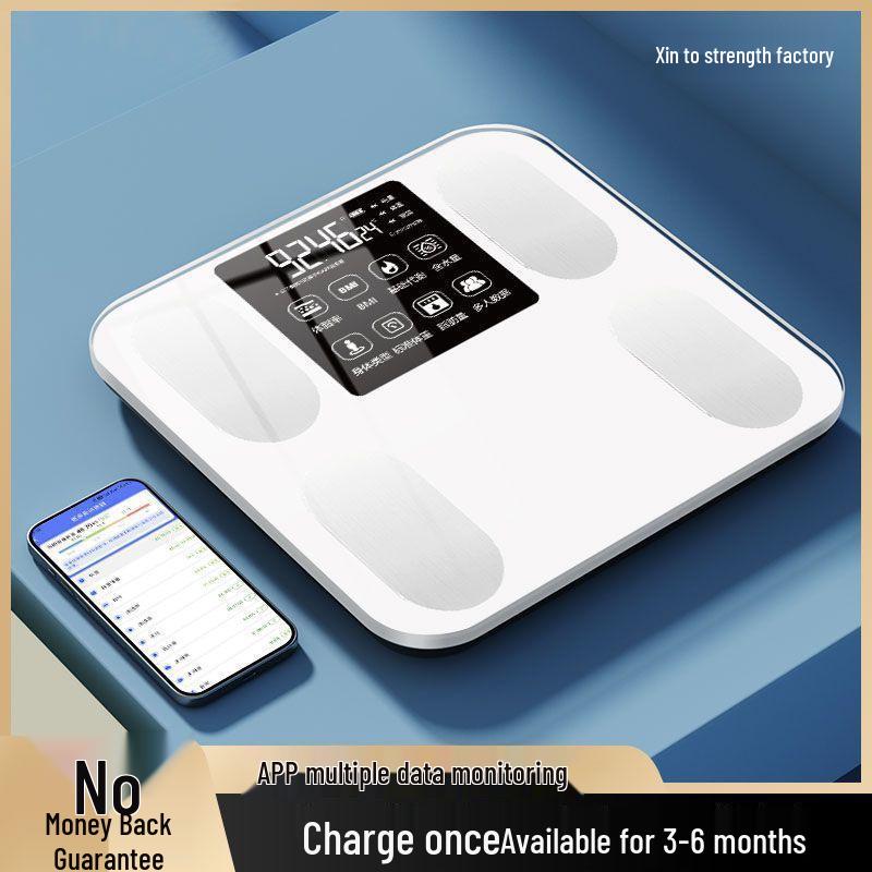 High-Precision Rechargeable Body Fat and Weight Scale Smart APP Battery Version with Batteries