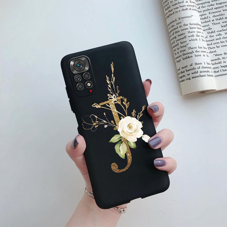 For Xiaomi Redmi Note 11 Pro Case Luxury Custom Name Letter Alphabet Phone Case For Xiaomi Redmi Note 11 11S Note11 Pro 5G Cover