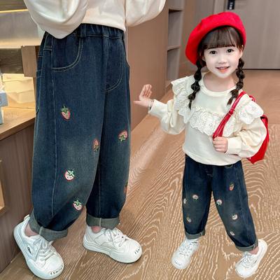 Girls' Jeans, Autumn Models, Children's Loose, Small and Medium-sized Children's Korean Version of Outer Jeans
