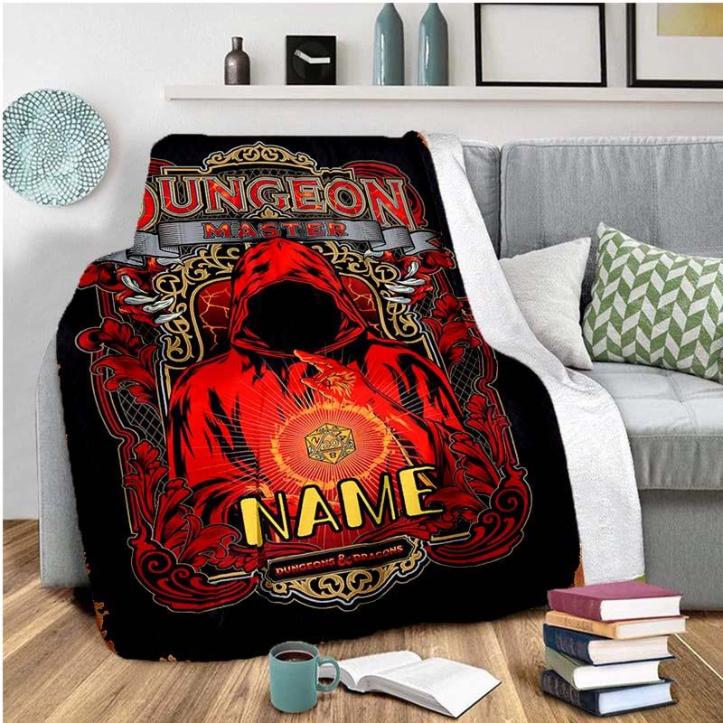 Dungeon Master Style Customize Your Name Blanket Used For Chair Office Sofa Bed Camping Soft And Warm Giving Friends And Relatives Birthday Graduation