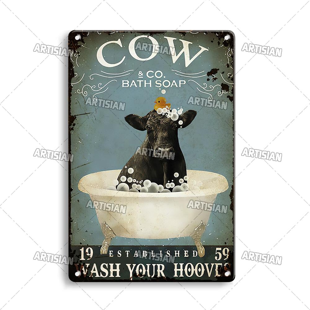 Artisian Bathroom Metal Sign Washing Room Tin Poster Toilet Decorative Plate Bath Soap Wall Decor Garage Bar Pub Club Hotel Cafe