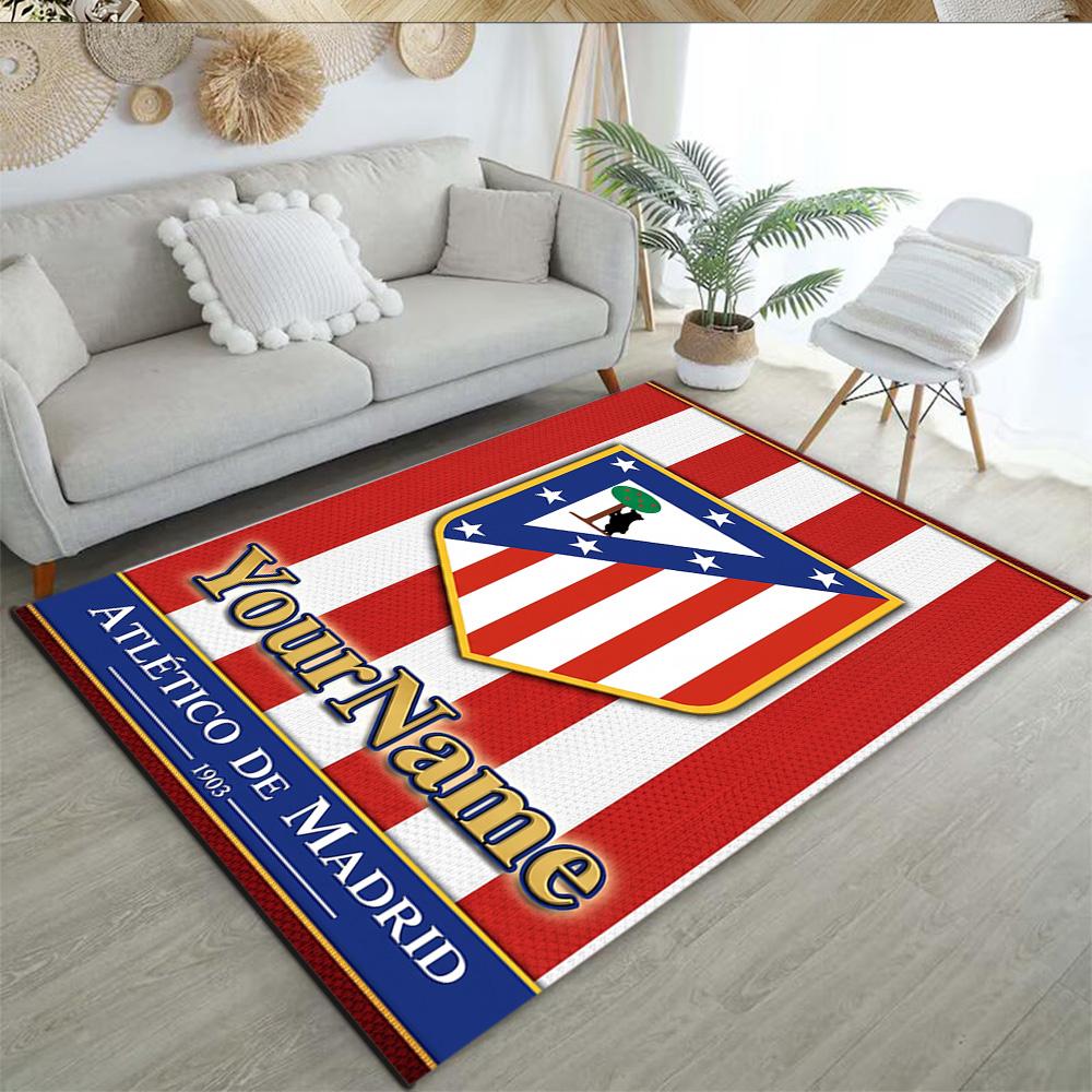 Atletico Madrid Customizable Name Carpet Perfect for Decorate room Living Rooms Outdoor Bedrooms Anti-slip Rug Decorate Offices Gift for Festivals
