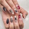 24-Piece Halloween Nail Art Stickers: Spiders, Webs, Blood Drops - Exquisite Cross-Border Design