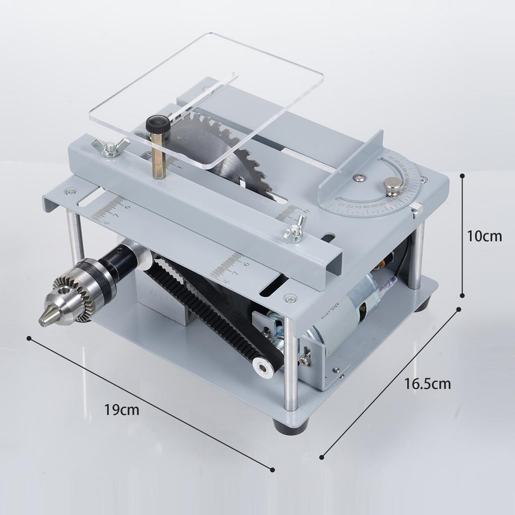 150W Mini Table Saw Desktop Electric Woodworking Metal Cutter AdjustableSpeed Angle Adjustment