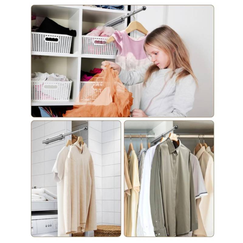 Moderner Metall-Kleiderorganizer mit 4 Haken zur Aufbewahrung im Kleiderschrank und für Kleiderbügel