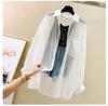 Camisa de verano con protección solar, elegante, con perspectiva, blusa fina, holgada e informal coreana para mujer