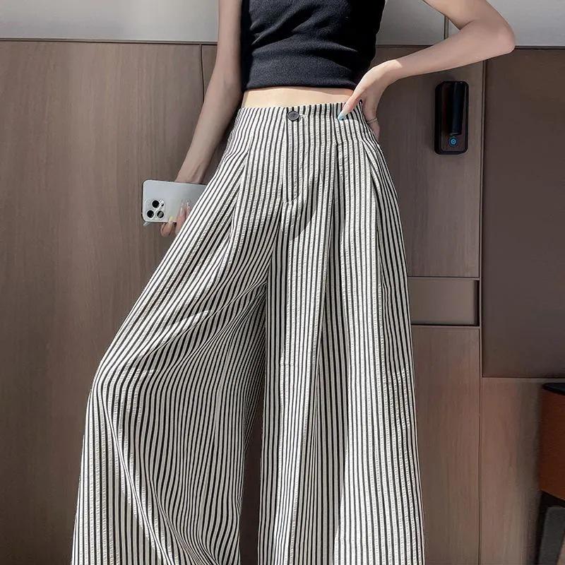 Women's Striped High-Waisted Wide-Leg Pants - Summer 2025 Collection