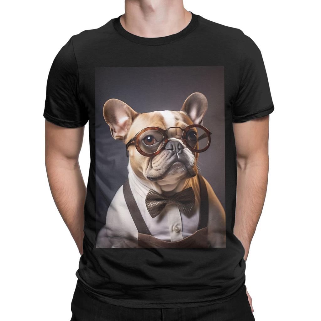 Mr French Bulldog Funny 100% Cotton T-Shirt French Bulldog Tees Tops For Men