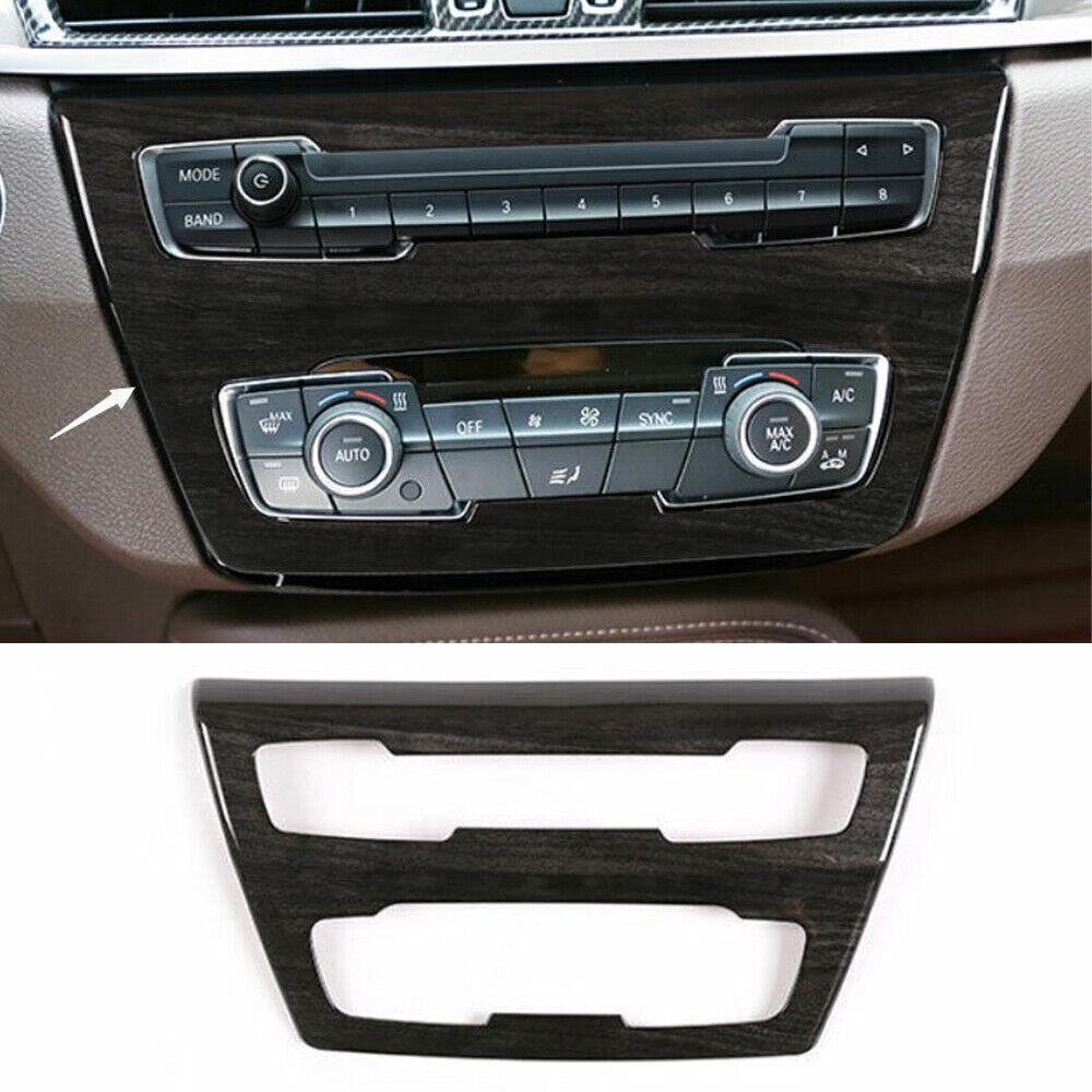 For BMW X1 F48 2016-2021 Black Wood Grain Console AC Switch Control Cover Trim