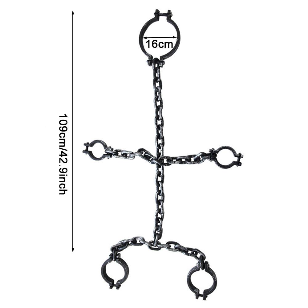 Halloween Decorations Plastic Shackles Chain Cosplay Prisoner Handcuffs Trick Props Halloween Masquerade Costume Party Supplies 5