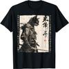 Samurai Cat Warrior Ukiyo Ink Artwork Cat Samurai T-Shirt(2)