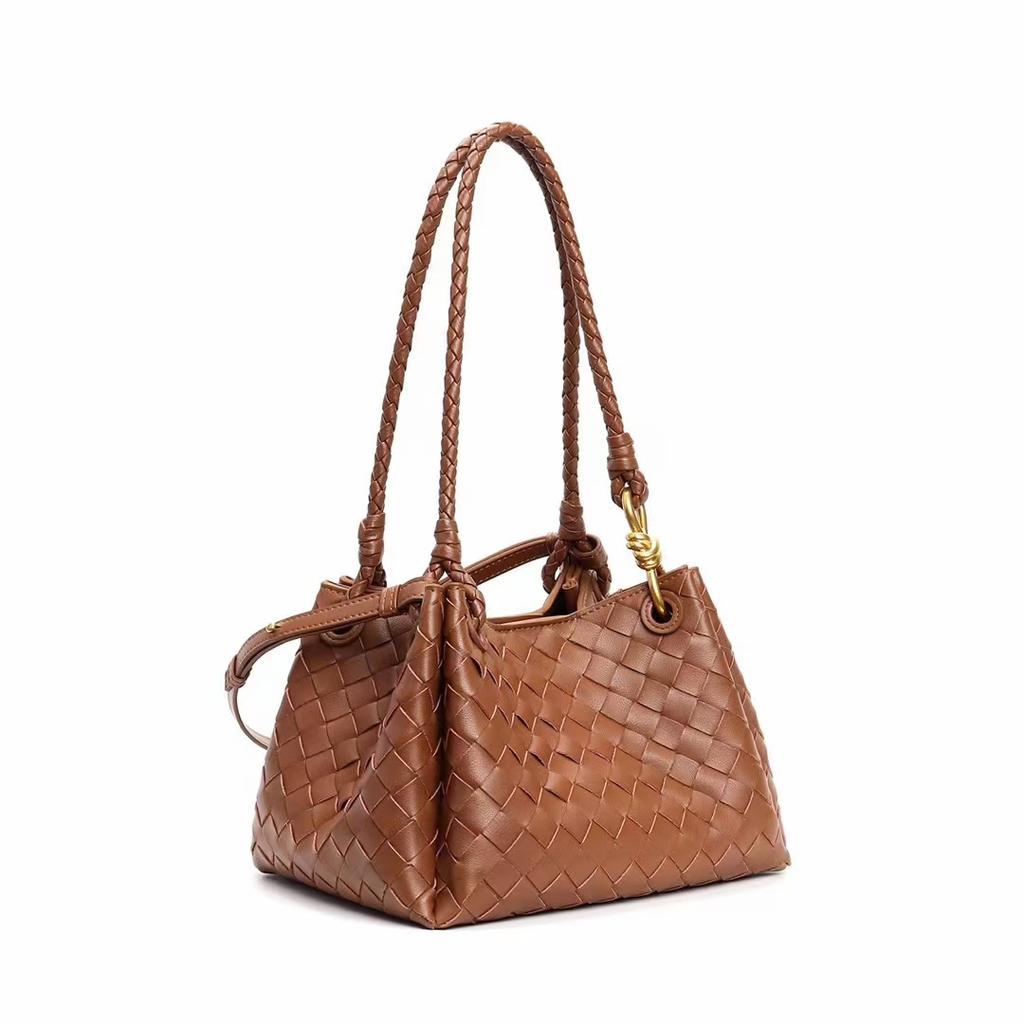 Vevd lærveske Ny fallskjerm-skulderveske Tekstur Skinn Uformelt Allsidig Crossbody-veske Håndveske