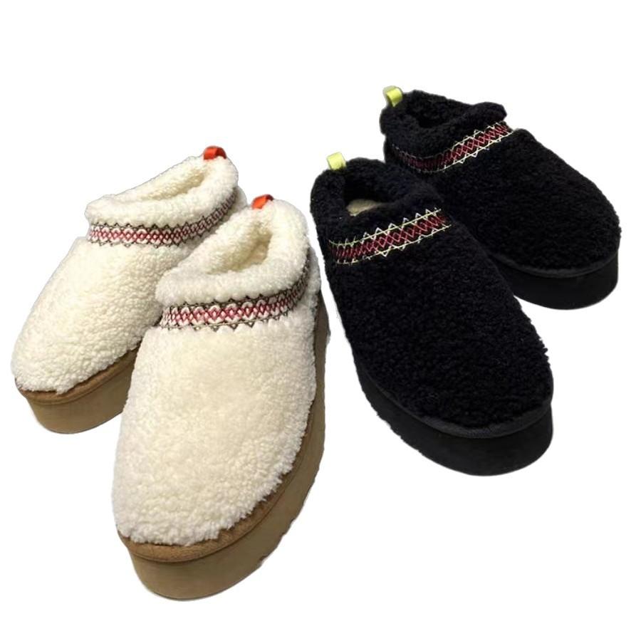 Fellige Baotou Hausschuhe Damen 2025 Winter Neu Koreanische Version Runde Zehenpartie Dicke Sohle Ein Pedal Fleece Warm Baumwollhausschuhe