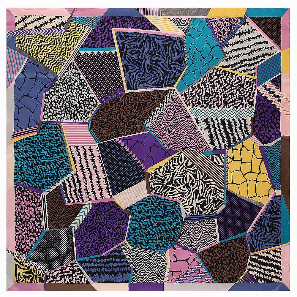 

130см Шелковый Шарф Женский Геометрический Ромбовидный Принт Палантины Квадратные Шарфы Накидки Большая Бандана Косынка Хиджабы Женские Шелковые Фуляры 130x130cm