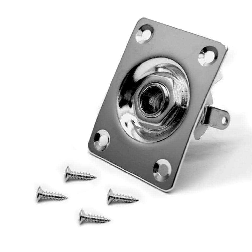 Miwayer Square/Boat Style/Oval Metal 1/4Inch Output Jack Plate Input Jack Socket w/Screws /for Electric Guitar Replacement Parts