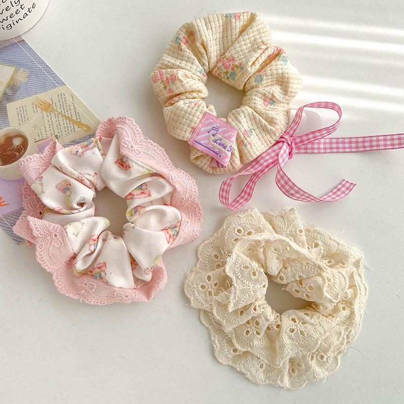 Children's Floral Lace Double-Layer Scrunchie Hair Tie