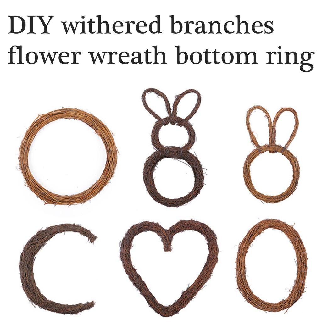 Natural Rattan Wreath Frame Dispaly For DIY Projects Rustic Style Vine Hoop For Front Door Or Wall Decoration