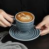ZISIZ Kiln Glazed Coffee Cup and Saucer Set with Spoon