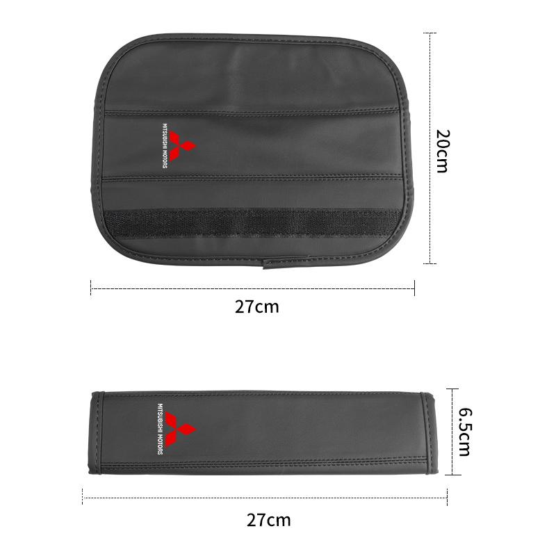 xkhr10 Leather Car Seat Belt Protector Pad Shoulder Strap Cover Interior Accessories For Mitsubishi Outlander Lancer L200 ASX Pajero
