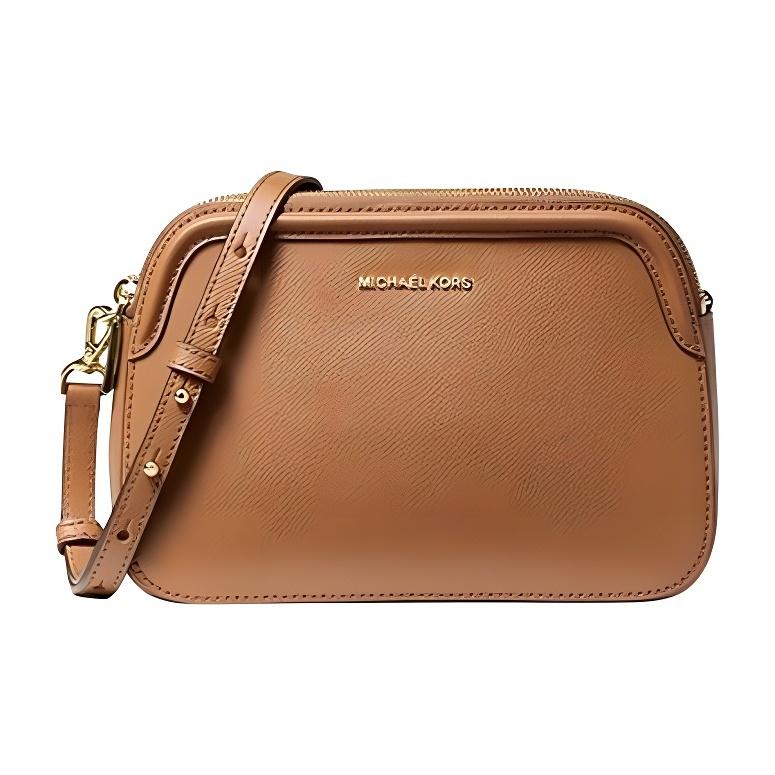 

Michael Kors Houston Long Letter Logo Commuter Leather Crossbody Bag Women Bags Brown 32T9GO9C9L-LUGGAGE Basic Set (Bag+Dust Bag)