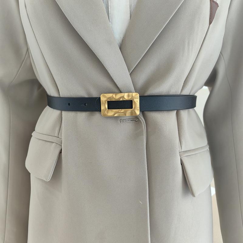 Leather Genuine Two Layer Belt Women With Alloy Buckle Casual Fashion Accessory