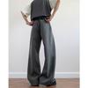 Gray High-end Suit Pants Are Popular for Men To Wear In Autumn. Suit Pants Are Loose Straight Wide-leg Drape Casual Pants.