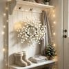 Plastic Christmas Artificial Plant Garland Reusable Xmas Candle Cup Ring  Holiday Party