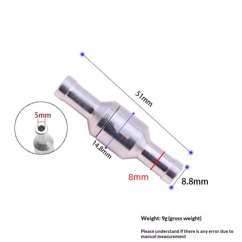 6-12Mm Non-Return Valve Auminium Inline-Way Quick Insert Check Valve Replacement Parts For Fuel Water Gas Air Vacuum Accessory