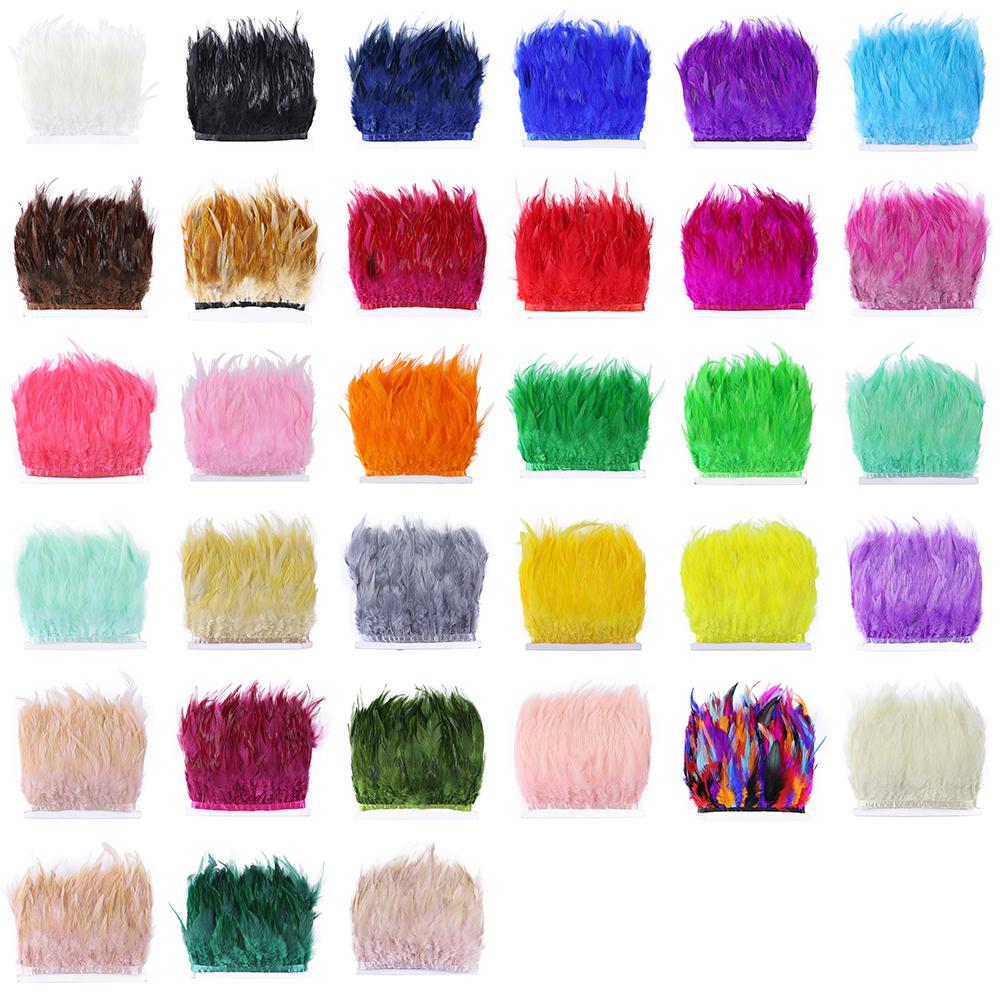 Feather4-6inch High Quality Chicken Feathers Trim Fringe 1meter Mint Green Rooster Feather Ribbon  Wedding Dress Creative Crafts Plumes