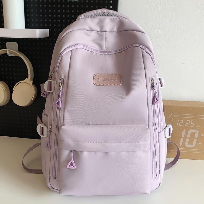 

School bag Elementary school girl Junior high school student Burgundy backpack High school student College student backpack
