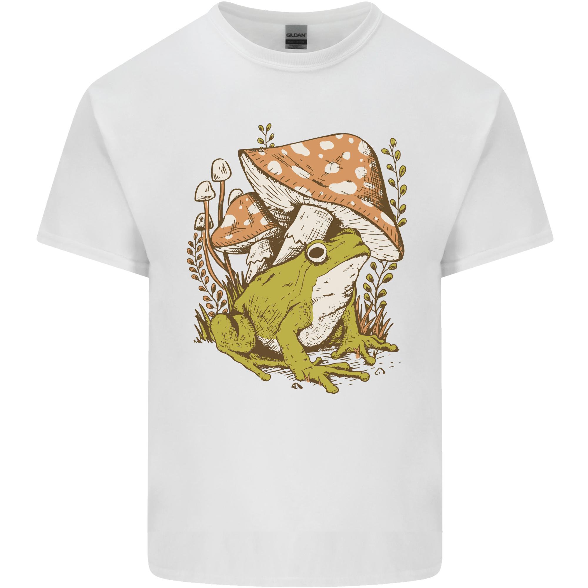 A Frog and Mushrooms Foraging Mycology Fungi Unisexs Light Cotton TShirt S
