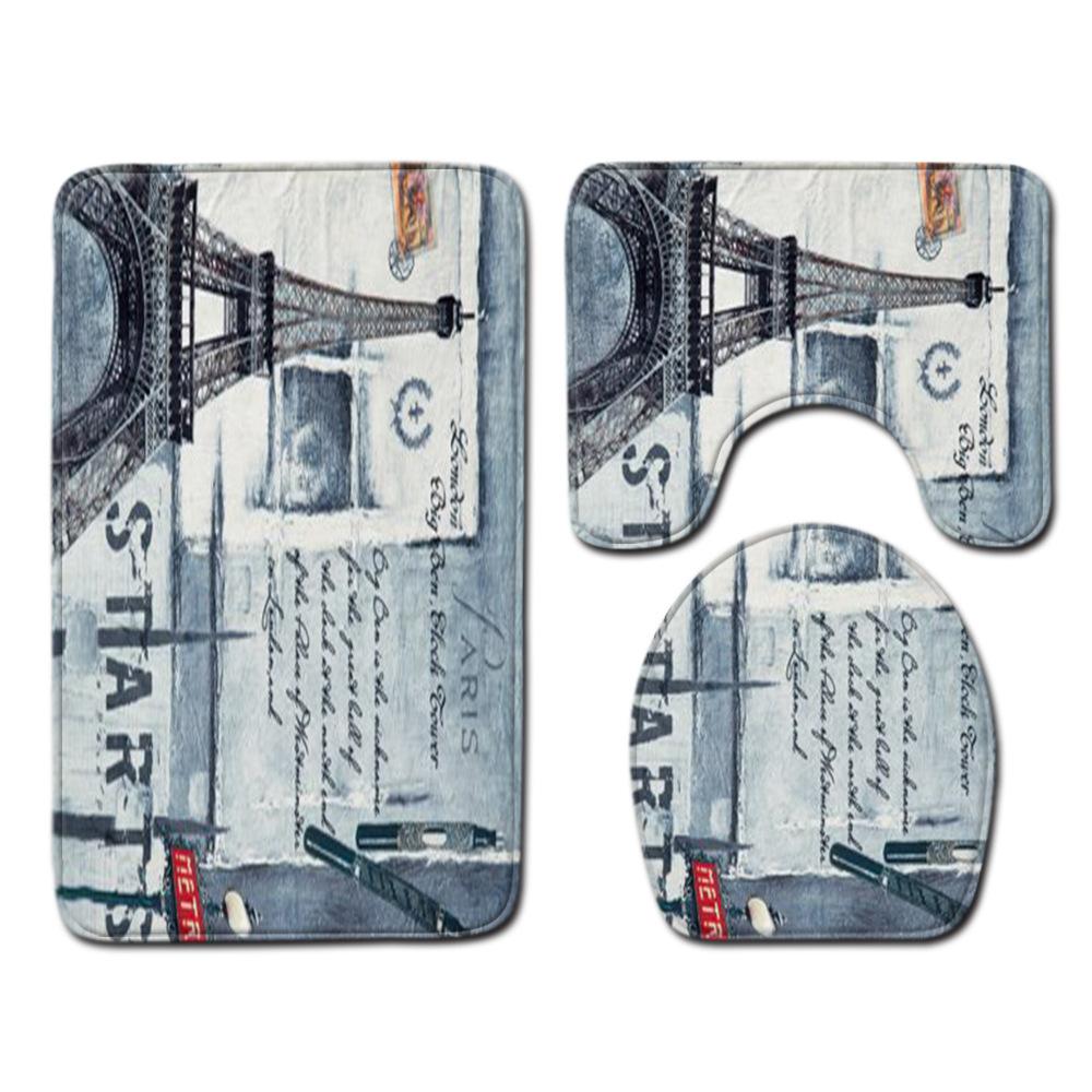 Tower-Fußmatte, Badezimmermatte, WC-Dreiteiler