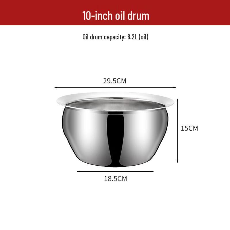 10-inch Stainless Steel Kitchen Oil Pot with Lid