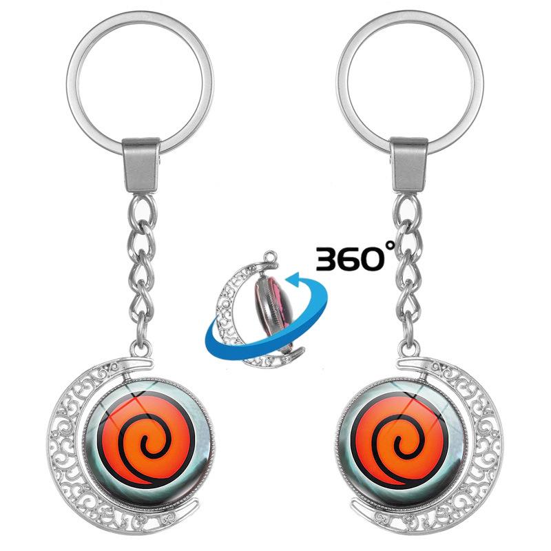 Double-Sided Rotating Sharingan Keychain Pendant - Naruto Anime Kaleidoscope Ornament