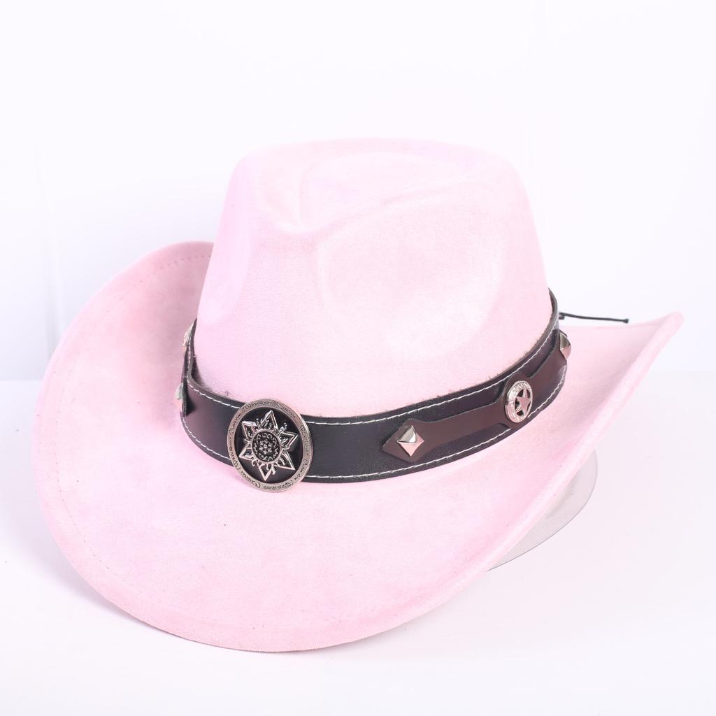 Popular European and American Classic Suede Western Cowboy Hat Men's and Women's Fashion LO Style Peach Heart Cowboy Hat