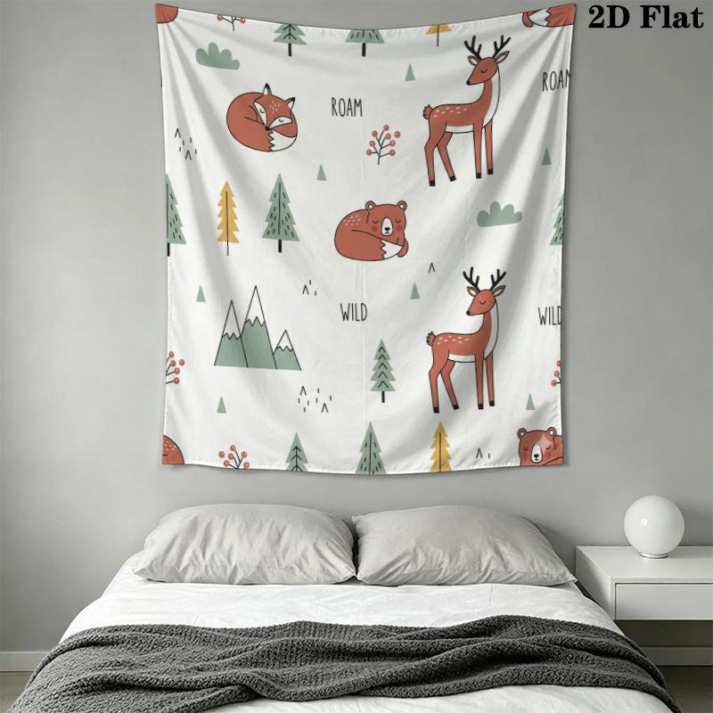 Cute Cartoon Wall Tapestry Aesthetic Wall Hanging Printed Fabric Blanket Decorative Tapestries for Bedroom Living Room Home Decor