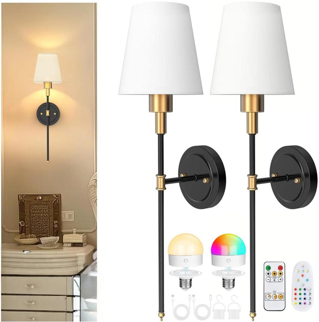 Nordic Wireless RGB Dimmable Ambiance Wall Lamp for Bedroom Sofa Stairs