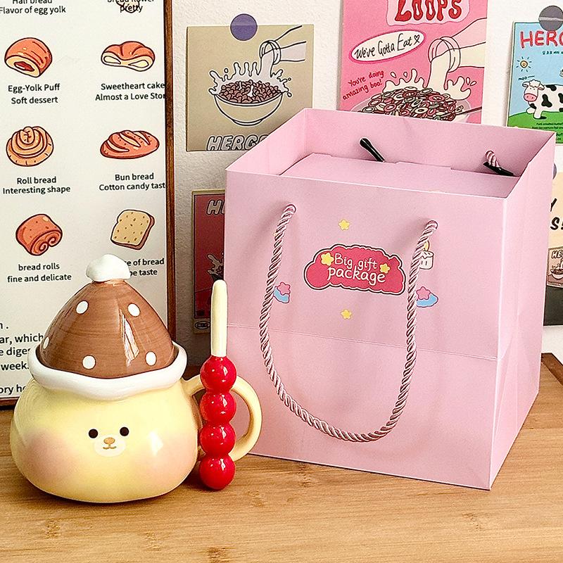 Cute Pig Cup Souvenir Mug Girl Water Cup Office Ceramic Cup with Lid Home Birthday Gift