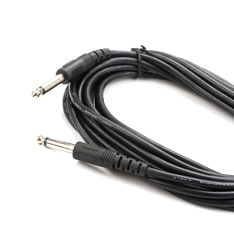 Stereo Audios Cable 6.30mm Mono Jack Instrument Cable Plugs (Male To Male) for Guitar, Bass, Keyboard, and Sound Mixing