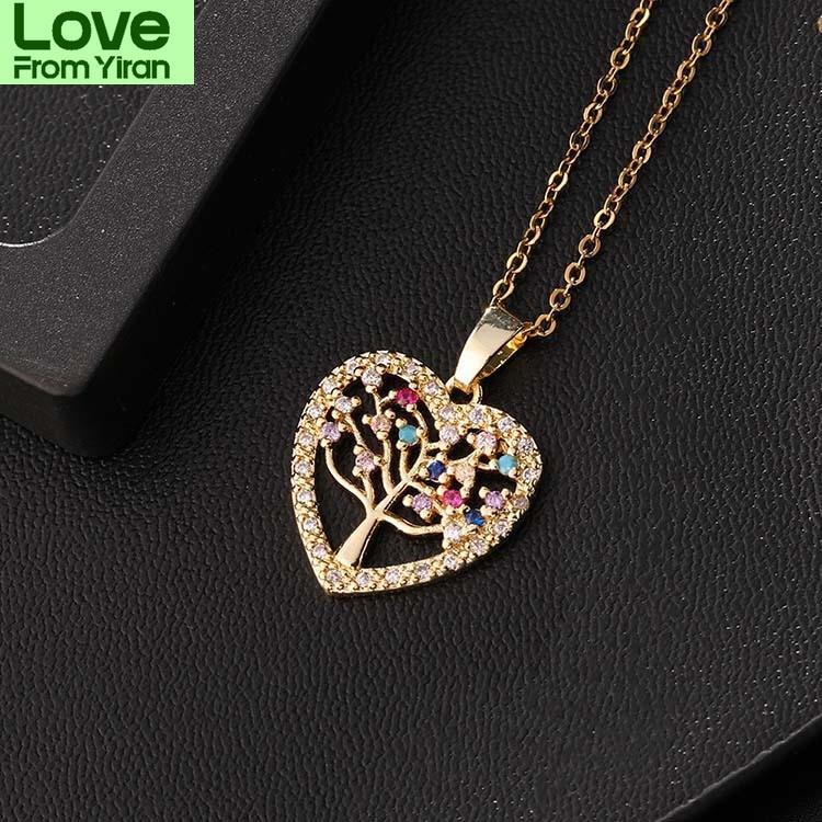 Rhinestone Tree Of Life Pendant Chokers Necklaces Women Accessories Trend Colorful Crystalline Jewelry Eye Catching Statement NecklaceStatement