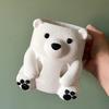 Polar Bear Ice Cream Cup Holder 3D Printed Cute Animal Ices Creams Cooler Container Leak-Proof Ice Pint Holder