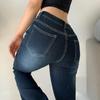 Y2K High Street Low Rise Jeans Blue Women Pants Bootcut Pockets Jeans Streetwear Low Waist Jeans Wide Leg Pants